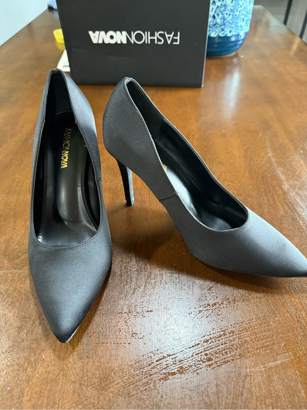 Fashion Nova Women's Black Pointed Toe Stiletto Heel